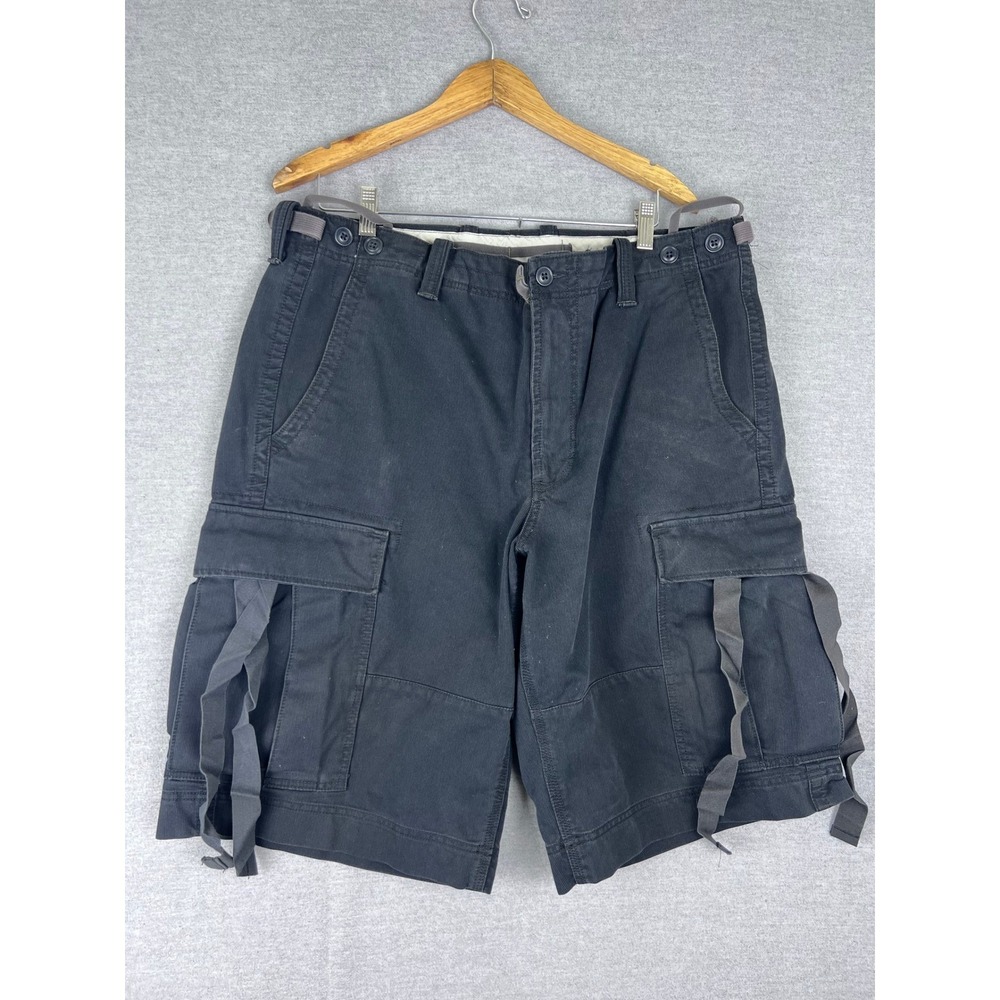 Vintage Gap Cargo Shorts Mens 38‎ Black Bedford Cord Tactical Utility Multi